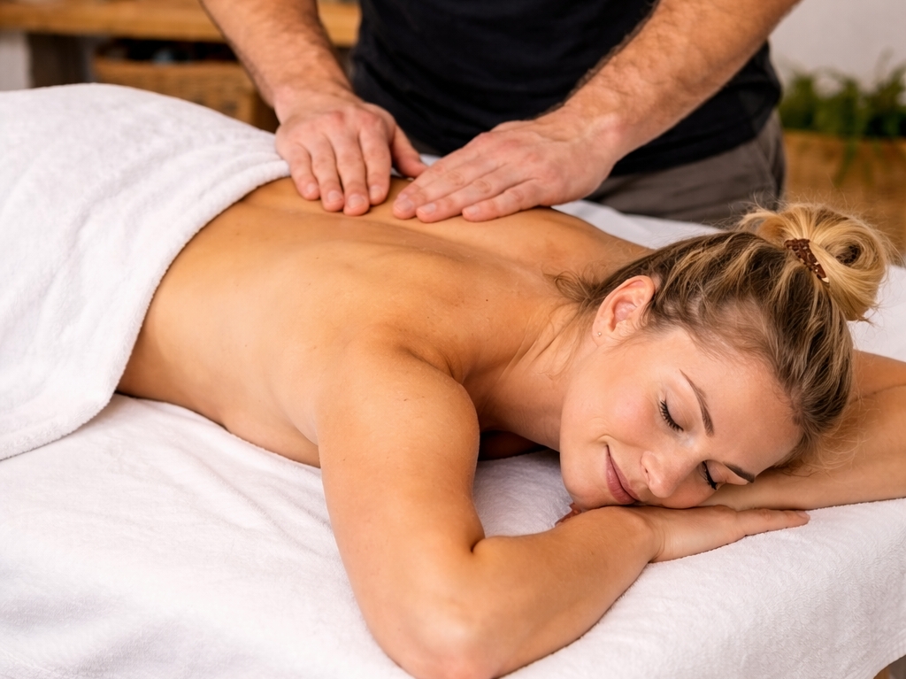 lymfatisk massage i rolig atmosfære